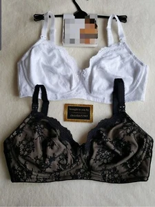 NEW EX M*S 2 PACK COTTON LINED CUPS NON WIRED MATERNITY / NURSING BRAS SIZE 36DD - Picture 1 of 6