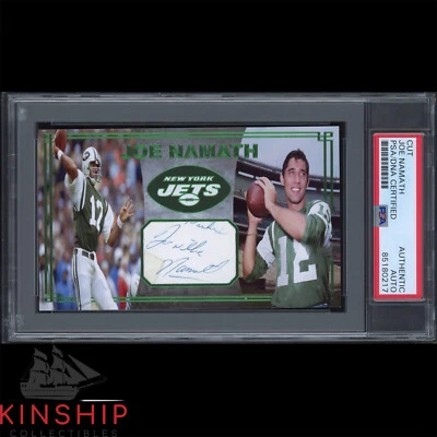 Joe Namath signed Cut 3x5 Custom Card PSA DNA Slabbed Jets HOF Auto C2885 - Image 1 of 2