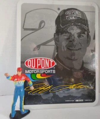 Letrero de hojalata Jeff GORDON Dupont Moyirsporta + figura sellada Foto 1 de 4