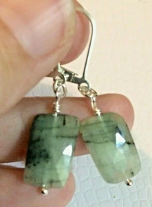 AAA Natural Rose Cut Emerald & STERLING SILVER Leverbacks or Earrings OOAK - Picture 1 of 10