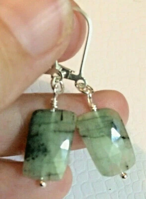 AAA Natural Corte Rosa Esmeralda y PLATA ESTERLINA Palanca o Pendientes ÚNICOS EN SU CLASE  Foto 1 de 4