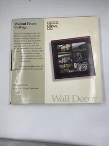 Walnut Photo Collage Fetco picture frames 6 4X6 openings - Picture 1 of 3