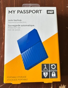 Disco duro externo portátil WD My Passport 1 TB USB 3.0 azul - Imagen 1 de 3