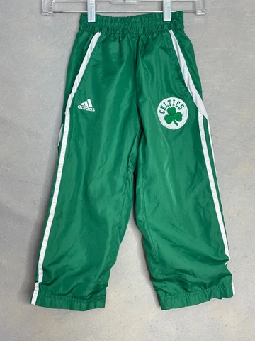Adidas Children Track Pants Size Small 4 Green Boston Celtics Warm Up - Repair Cover