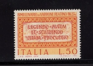 Italia 1974 Marcus Varro Cita Sátira Menippea, Escritor, Académico SC 1160 MNH - Imagen 1 de 1