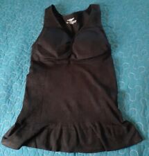 Womens Ladies Black Cami Shaper Compression Tank Top - Size 3~Padded 