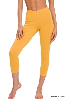 Mujer Capri Leggings Suave Elastizado Algodón 3/4 Longitud Recortado Fitness Yoga Pantalones Foto 1 de 2