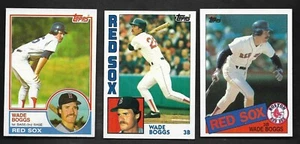 Lot (3) Red Sox WADE BOGGS Topps BB Cards 1983 (RC) - 1984 & 1985 NRMT Nice!! - Bild 1 von 2