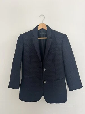 Blazer feminino The Row texturizado brocado preto azul escolar So 4 - Imagem 1 de 4