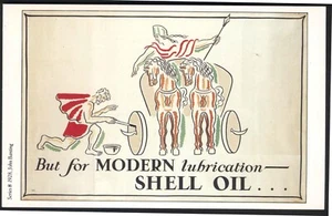 Modern Postcard: 1928 SHELL Advert: For Modern Lubrication - SHELL OIL. Free p&p - Picture 1 of 1