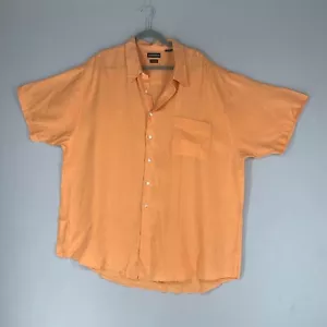 Joseph & Lyman Herrenhemd XXL orange hawaiianisch kurzärmelig italienisches Leinen - Bild 1 von 11