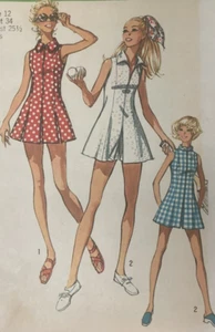 ⚜️Simplicity # 9406 Vintage 1971 Sport Dress Shorts Tennis Romper Uncut FF - Picture 1 of 5