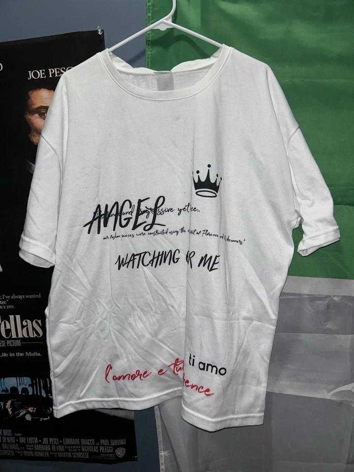 Camiseta de diseñador italiano para hombre nueva camiseta L “Anger Watching Over Me” MUY RARA Foto 1 de 4