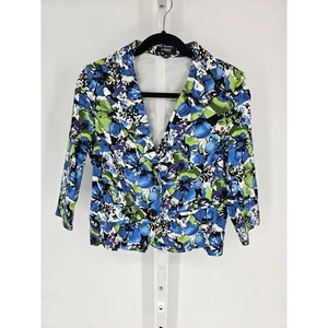 Elementz Multicolored Floral Vintage Two-Button Blazer Size Petite M - Picture 1 of 4