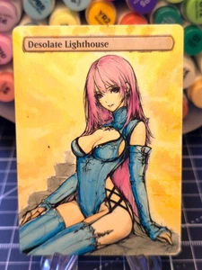 Desolate Lighthouse - MTG *Altered Hand Colored Original Art Anime - 10-25 - Picture 1 of 7