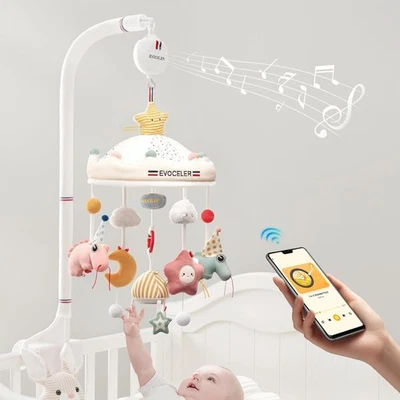 Evoceler 3-in-1 Baby Crib Mobile With Dinosaurs, Bluetooth, Music Lullabies NEW - Image 1 of 4