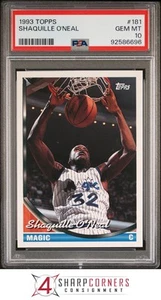 1993 TOPPS #181 SHAQUILLE O'NEAL MAGIC HOF PSA 10 - Bild 1 von 3