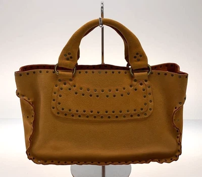 CELINE Boogie Suede Studded Rivet Handbag Camel Leather Tote Used Vintage - Image 1 of 4