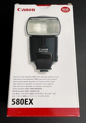 Flash de montaje en zapata Canon Speedlite 580EX - Soporte, estuche blando, caja, manual Foto 1 de 4