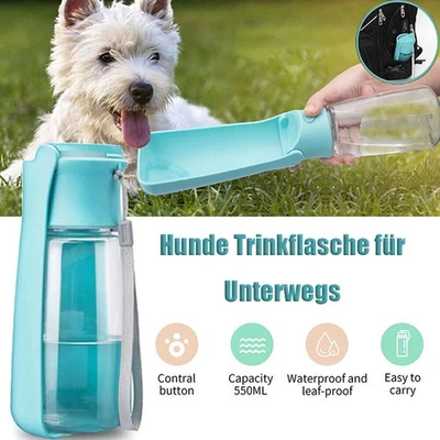 Hund Wasserflasche Haustier Trinknapf 550ml Hunde Trinkflasche für Unterwegs - Bild 1 von 4