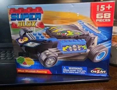 Super Blox Blue Streak Racing CraZart Car Works With Other Brands. 5+ - Image 1 of 4