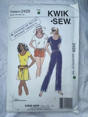 Kwik Sew 2429 Skirt Pants Top Shorts Sewing Pattern Sz XS-XL Stretch C.1995 - Image 1 of 4