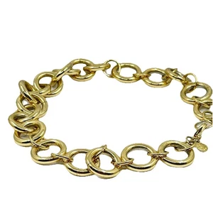 Collar J.CREW Jenna Lyons Era Tono Dorado Eslabón Círculo Pesado Distintivo 20 Pulgadas - Imagen 1 de 9
