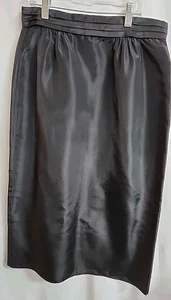 Gunne Sax Womens Skirt Sz 11 Black Satin Vtg Formal Ankle Length Straight EUC - Picture 1 of 5