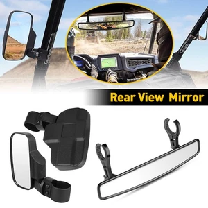 UTV Rear Mirrors Set Side&Center 1.75" Bar Roll For Polaris RZR 570/900/XP 1000 - Picture 1 of 11