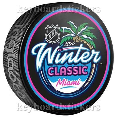 Disco de hockey con logotipo de evento clásico de invierno 2026 New York Rangers vs Florida Panthers Foto 1 de 2