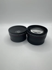 Vivitar 0.45X Wide Angle + 2.2X Telephoto Lens Converter Set w/ Caps – Clean - Picture 1 of 6