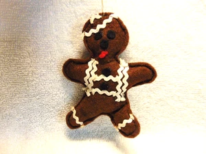 Gingerbread Man Homemade Christmas Tree Ornament   #J - Picture 1 of 2