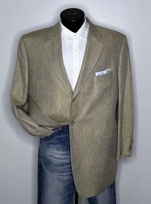 Jaqueta Jack Victor Montreal Oak Hall lã seda taupe janela blazer terno 46R - Imagem 1 de 4