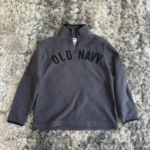Kid’s Size 8 Medium Old Navy Gray Quarter Zip-Up Sweater Pullover Logo - Picture 1 of 4