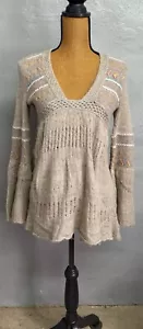 Suéter Free People Boho Talla XS Mezcla Alpaca Mangas Acampanadas - Imagen 1 de 8