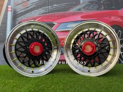 Ruedas negras estilo cargadores de malla Porsche 4x15" 4x100/5x100: aptas para Honda Nissan BMW Foto 1 de 4