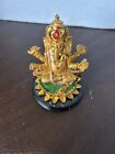 Ganesha With Lotus Figurine Table decor Puja Statue Temple decor Golden