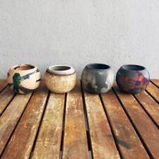 Zen Raku Ceramic Pottery Vase Handmade Table Centerpiece Home Décor Gift