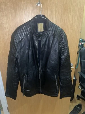 Aviatrix Mens Genuine Real Leather Blk Biker Jacket Retro Vintage 3XL (fits XL) - Image 1 of 4