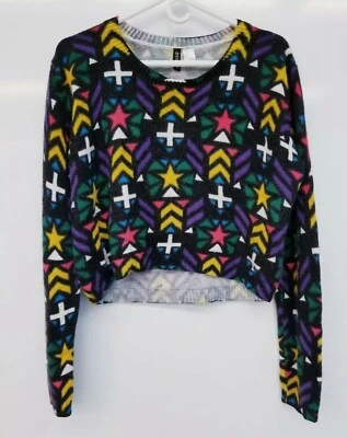 Suéter ligero de manga larga recortado multicolor talla grande H&M DIVIDED para mujer Foto 1 de 4