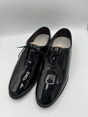 JFW Jims Formal Wear Dress Shoes Mens Oxford Black Faux Leather Size 11 1/2 - Image 1 of 4