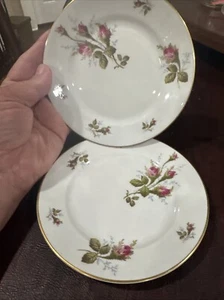 Two ROSENTHAL SELB, GERMANY WINIFRED 10" Bread PLATES ROSE BUDS GOLD GILT Edge - Picture 1 of 3