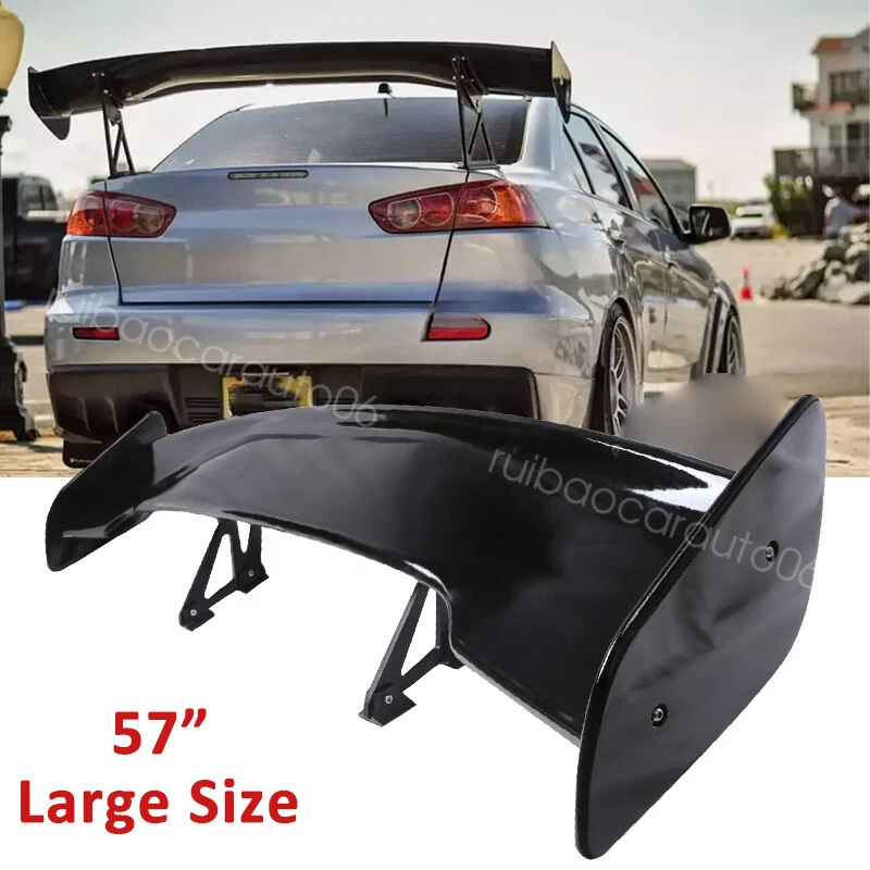 For Mitsubishi Lancer EVO X 57" GT-Style Rear Trunk Spoiler Wing Glossy Black - Image 1 of 4