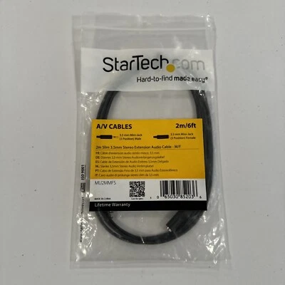 StarTech.com 2m Slim 3.5mm Stereo Extension Audio Cable - M/F (MU2MMFS) - Image 1 of 2