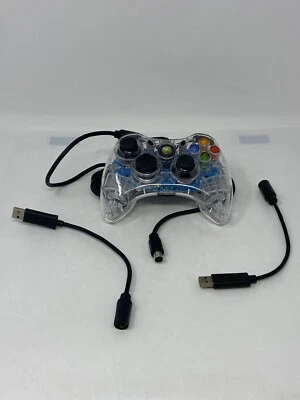 Microsoft Xbox 360 Clear Afterglow Wired Controller Model PL-3702 w/ 2 USB Conn. - Image 1 of 4