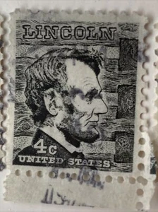 3 Abraham Lincoln 4 Cent Black US Stamp Used Rare 3 piece Total - Picture 1 of 9
