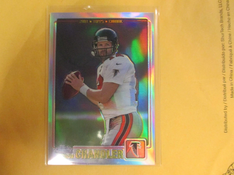 2001 topps chrome chris chandler  refractor #618/999 falcons - Image 1 of 2