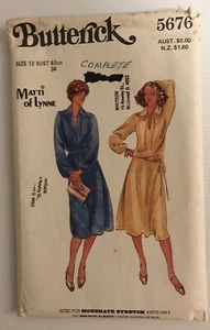 Butterick 5676 Vintage 70s Sewing Pattern Dress Top Skirt Size: 12 - Foto 1 di 11
