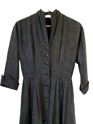 Винтажное платье 50-х Atomic Black Gold Fleck Fit & Flare пин-ап рокабилли размер XS S - Изображение 1 из 4