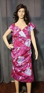Suzi Chin Maggy Boutique Dress Woman 14W Purple Blue Pink Date Night Evening - Picture 1 of 14
